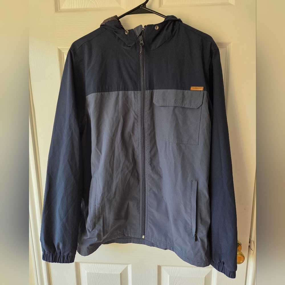 Voyager Men's Windbreaker Jacket‎ M Navy Water Resistant Total Eclipse